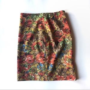 🌸 3/$20 TALBOTS Petite Brown Floral Pencil Skirt